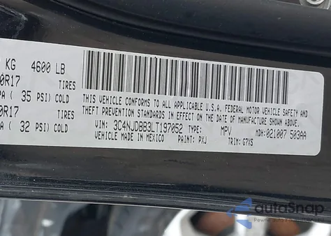 2020 Jeep Compass Latitude 4X4 из США, поврежденный, VIN 3C4NJDBB3LT197052